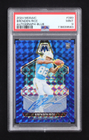 Brenden Rice 2024 Panini Mosaic Rookie Autographs Mosaic Blue #399 RC #74/99 (PSA 9) at PristineAuction.com