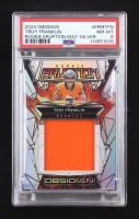 Troy Franklin 2024 Panini Obsidian Rookie Eruption Materials Silver #46 RC #38/99 (PSA 8) at PristineAuction.com
