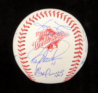 Official 1990 World Series Logo Baseball Signed by (8) with Glenn Braggs, Billy Hatcher, Eric Davis, José Rijo (Beckett) at PristineAuction.com