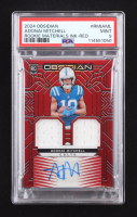 Adonai Mitchell 2024 Panini Obsidian Rookie Materials Ink Red #8 RC #51/75 (PSA 9) at PristineAuction.com