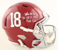 Will Anderson Jr. Signed Alabama Crimson Tide Full-Size Speed Helmet Inscribed "21 DEF POY" & "Roll Tide" (Beckett) at PristineAuction.com