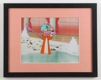 Original Production "Pink Panther" 12x15 Custom Framed Hand-Painted Animation Cel Display with Production Drawing at PristineAuction.com