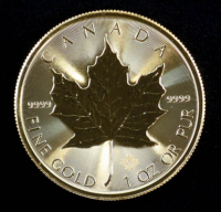 2022 Canada Maple Leaf 1 Oz. .9999 Fine Gold Coin at PristineAuction.com