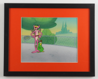 Original Production "Pink Panther" 12x15 Custom Framed Hand-Painted Animation Cel Display with Production Drawing at PristineAuction.com