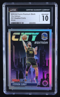 Stephen Curry 2023-24 Panini Premium Stock City Edition Silver #30 (CGC 10) at PristineAuction.com