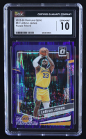 LeBron James 2023-24 Donruss Optic Purple Shock #65 (CGC 10) at PristineAuction.com