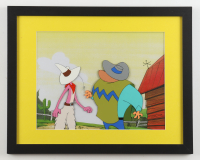 Original Production "Pink Panther" 12x15 Custom Framed Hand-Painted Animation Cel Display with Production Sketch at PristineAuction.com