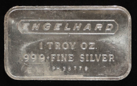 Engelhard Vintage Logo Back 1 Troy Ounce .999 Fine Silver Bullion Bar at PristineAuction.com