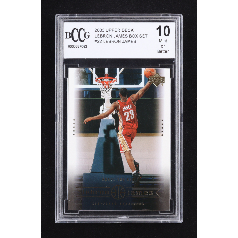 LeBron James 2003 Upper Deck LeBron James Box Set #22 Above The Rim RC (BCCG 10) at PristineAuction.com