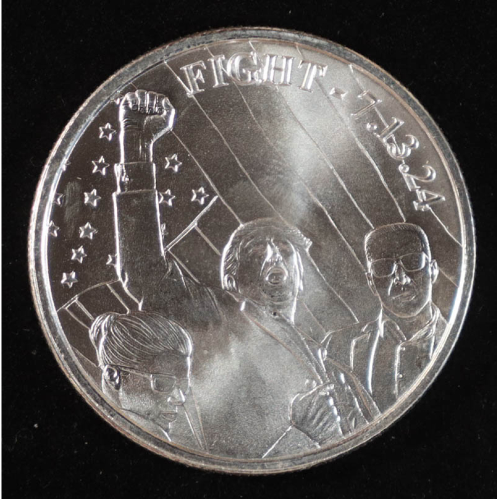 Donald Trump "Assassination Attempt" 1 Oz .999 Fine Silver Bullion Round at PristineAuction.com
