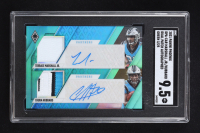 Chuba Hubbard / Terrace Marshall Jr. 2021 Panini Phoenix Dual Patch Autographs Green #DPACAR RC #3/25 (SGC 9.5) at PristineAuction.com