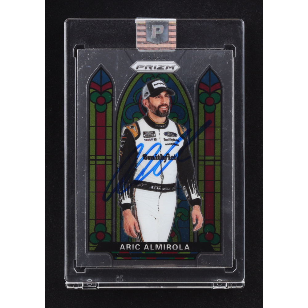 Aric Almirola Signed 2020 Panini Prizm #61 Stained Glass (PA) at PristineAuction.com