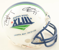 Super Bowl Winners Super Bowl XLIII Logo Mini Helmet Singed By (4) With Steve Young, Brandon Jacobs, Dwight Clark, Derrick Brooks (JSA) at PristineAuction.com