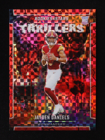 Jayden Daniels 2024 Rookies and Stars Thrillers Red Plaid #27 RC at PristineAuction.com