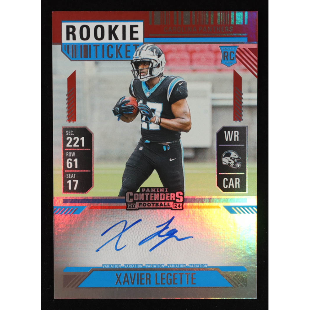 Xavier Legette 2024 Panini Contenders Variations Red AU #107 RC at PristineAuction.com