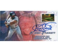 Kirby Puckett Signed Baseball Hall of Fame Induction Day Cachet Envelope (JSA) at PristineAuction.com