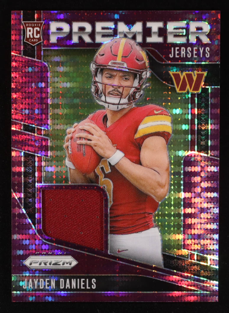 Jayden Daniels 2024 Panini Prizm Premier Jerseys Purple Pulsar #2 RC