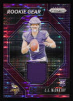 J.J. McCarthy 2024 Panini Prizm Rookie Gear Purple Pulsar #8 RC at PristineAuction.com