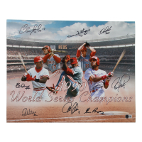 1990 Reds World Series Champions 16x20 Photo Signed By (8) with Barry Larkin, Jose Rijo, Chris Sabo, Eric Davis (Beckett) at PristineAuction.com