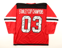 "Stanley Cup Champions" Jersey Signed by (17) with Turner Stevenson, Martin Brodeur, Ken Daneyko, Jamie Langenbrunner (JSA) at PristineAuction.com