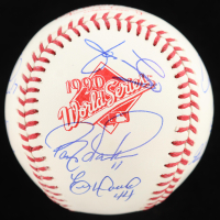 1990 World Series "Reds Champions" Baseball Team-Signed by (8) with Barry Larkin, Jose Rijo, Chris Sabo, Eric Davis (Beckett) at PristineAuction.com
