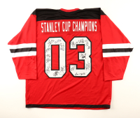 "Stanley Cup Champions" Jersey Signed by (17) with Turner Stevenson, Martin Brodeur, Ken Daneyko, Jamie Langenbrunner (JSA) at PristineAuction.com