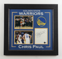 Chris Paul Signed Warriors Custom Framed Cut Display (Beckett) at PristineAuction.com