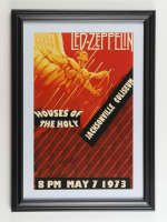 1973 "Led Zeppelin Houses of the Holy" Jacksonville Concert Custom Framed Poster at PristineAuction.com