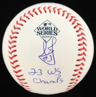 Leody Taveras Signed 2023 World Series Baseball Inscribed "23 WS Champs" (Beckett) at PristineAuction.com