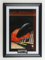 1977 "Led Zeppelin" Oakland Concert Custom Framed Poster with Led Zeppelin Patch at PristineAuction.com