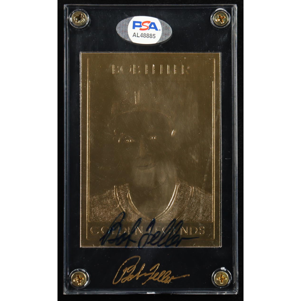 Bob Feller Signed 1996 Golden Legends 23Kt Gold #GL7 (PSA) at PristineAuction.com