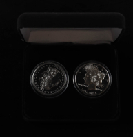 1921-2021 Morgan Silver Dollar & Peace Silver Dollar 100th Anniversary Set of (2) Coins with Display Case at PristineAuction.com