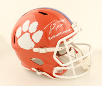 Travis Etienne Singed Clemson Tigers Full-Size Speed Helmet Inscribed "2018 Natl Champs" (Beckett) at PristineAuction.com
