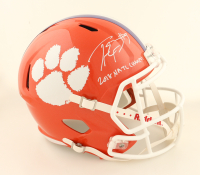 Travis Etienne Singed Clemson Tigers Full-Size Speed Helmet Inscribed "2018 Natl Champs" (Beckett) at PristineAuction.com