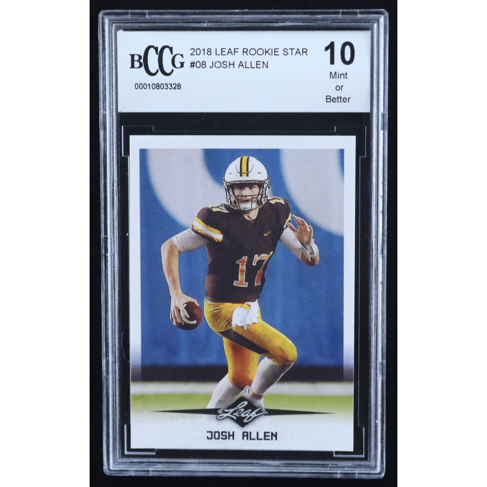 Josh Allen 2018 Leaf Rookie Star #08 RC (BCCG 10) at PristineAuction.com