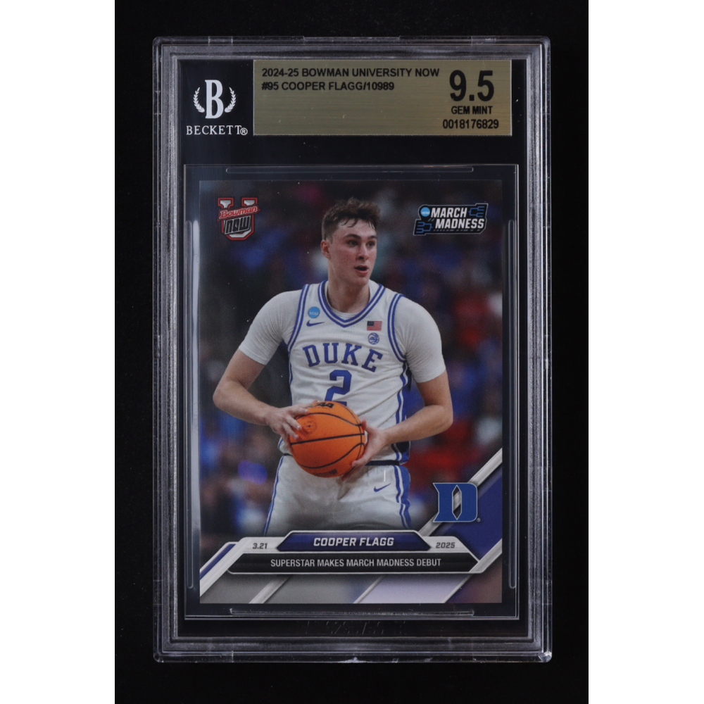 Cooper Flagg 2025 Bowman University Now #95 RC (BGS 9.5) at PristineAuction.com Cooper Flagg 2025 Bowman University Now #95 RC (BGS 9.5) at PristineAuction.com