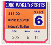 1980 World Series Game 6 Ticket Stub at PristineAuction.com