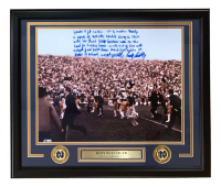 Rudy Ruettiger Signed Notre Dame Fighting Irish Custom Framed Photo with Movie Quote Inscription (Beckett) at PristineAuction.com