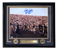 Rudy Ruettiger Signed Notre Dame Fighting Irish Custom Framed Photo Inscribed "Never Quit" (Beckett) at PristineAuction.com