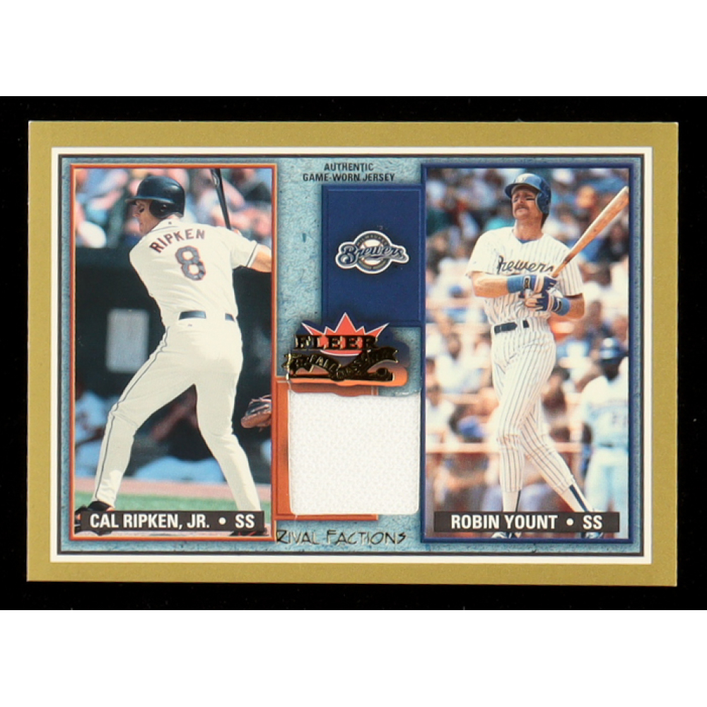 Cal Ripken Jr. JSY / Robin Yount 2002 Fleer Fall Classics Rival Factions Game Used #42 at PristineAuction.com