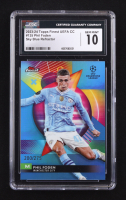 Phil Foden 2022-23 Topps Finest UEFA CC Sky Blue Refractor #135 #200/275 (CGC 10) at PristineAuction.com