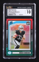 Brock Bowers 2024 Donruss Optic Preview Red & Green #394 RC (CGC 10) at PristineAuction.com