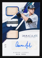 Aaron Judge 2018 Immaculate Collection Immaculate Triple Material Autographs Blue #5 #5/5 at PristineAuction.com