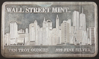 10 Troy Oz Wall Street Mint .999 Fine Silver Bullion Bar at PristineAuction.com
