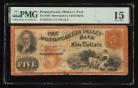 1859 McKee's Port, Pennsylvania Monongahela Valley Bank $5 Note (PMG Choice Fine 15) at PristineAuction.com