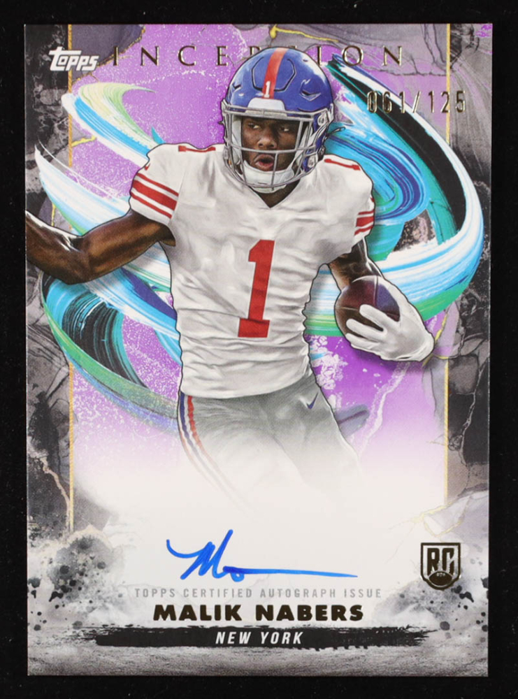 Malik Nabers 2024 Topps Inception Rookie Autographs Purple #RAMN RC #061/125