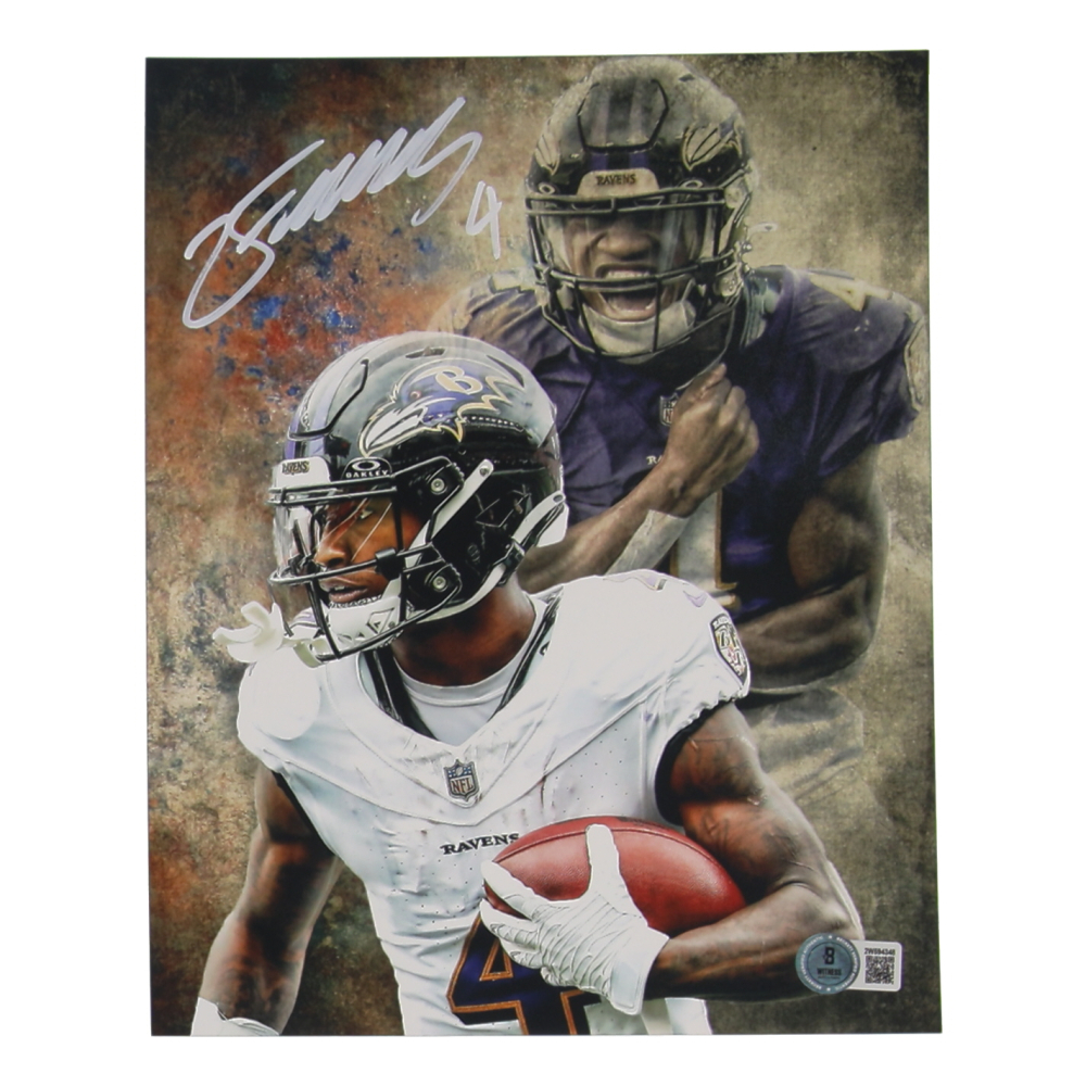 Zay Flowers Signed Ravens 8x10 Photo (Beckett) at PristineAuction.com