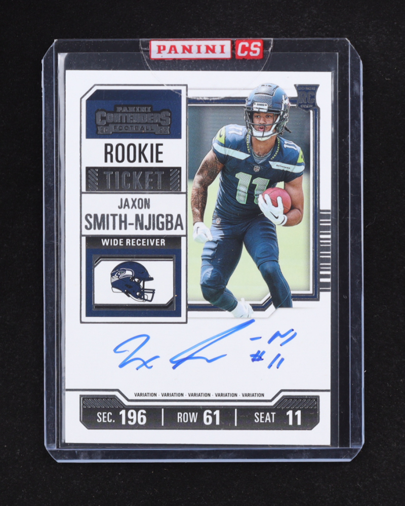 Jaxon Smith-Njigba 2023 Panini Contenders Optic Rookie Ticket Variation Autographs #117 RC