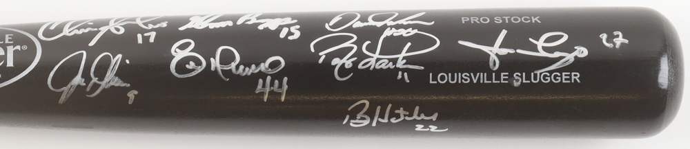 Reds Louisville Slugger Baseball Bat Signed By (8) With Barry Larkin, Eric Davis, Jose Rijo, Chris Sabo Inscribed "1990 WS Champions" (Beckett) at PristineAuction.com Reds Louisville Slugger Baseball Bat Signed By (8) With Barry Larkin, Eric Davis, Jose Rijo, Chris Sabo Inscribed "1990 WS Champions" (Beckett) at PristineAuction.com