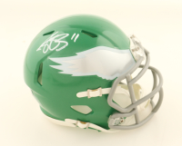 A. J. Brown Signed Eagles 2023 Kelly Green Alternate Speed Mini Helmet (Beckett) at PristineAuction.com